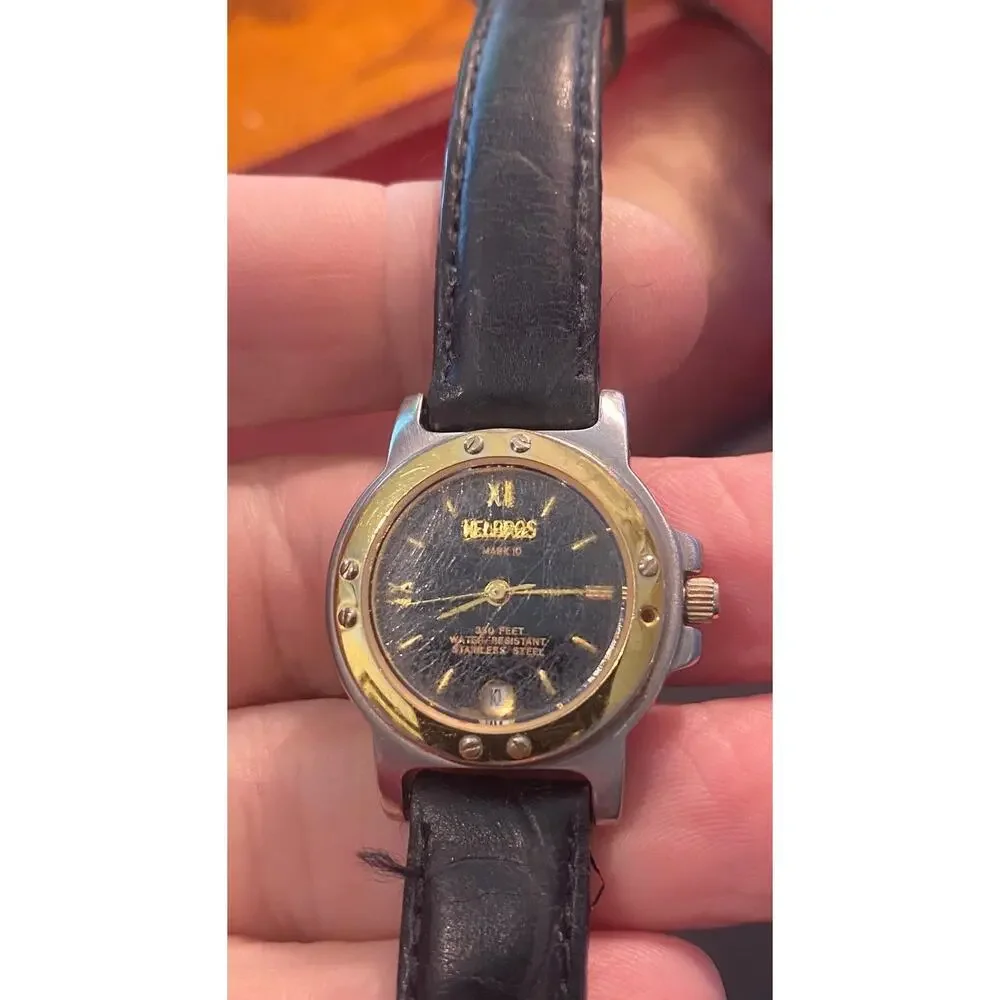VTG Women's 30mm Helbros Mark10 Watch, WR 330ft, Gold Tone Bezel